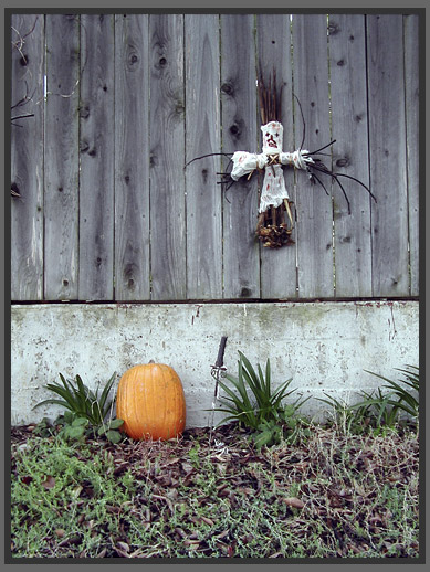cross and pumpkin