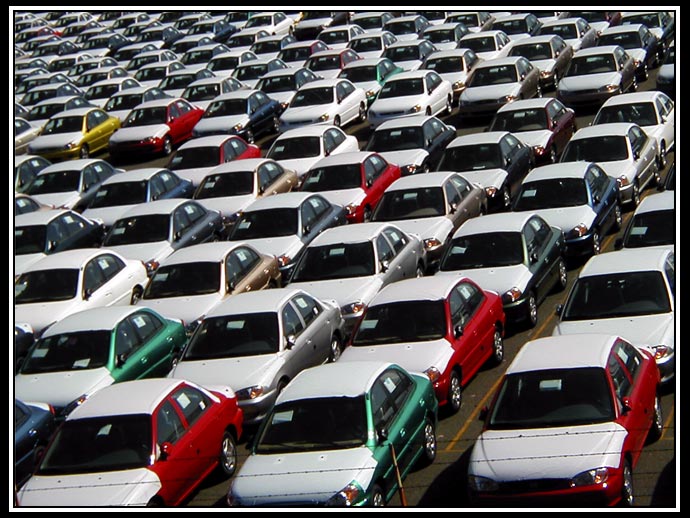cars on dock in Benecia