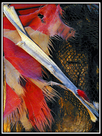 flag draped sculpture