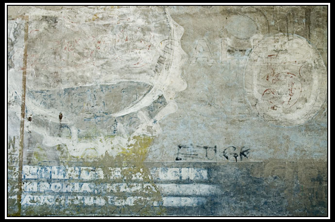 old sign and grafitti