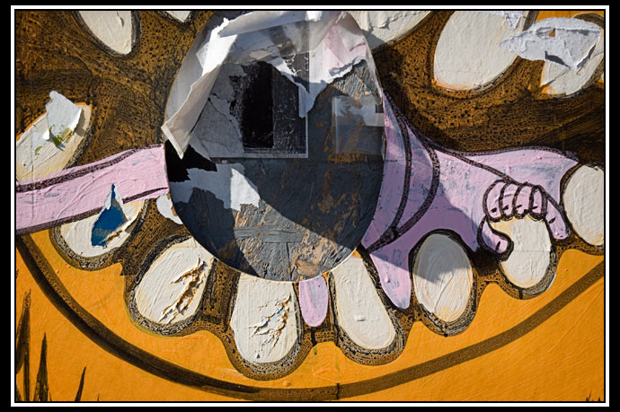 graffiti and torn posters